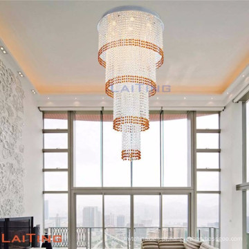 LED decoração de cristal escadas candelabro pingente lâmpada de iluminação 92101